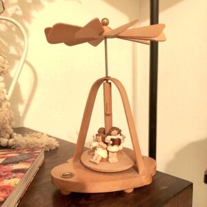 German christmas pyramid Music-playing angels, height 16 cm / 6 inch, Rare